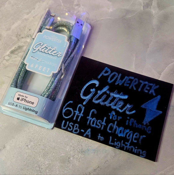 Liquipel Powertek: 6ft Charging Cord, Blue, USB-A to Lightning FOR iPHONE - Picture 2 of 6